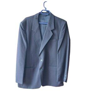 Black Virgin Wool Suit Fits Men Large